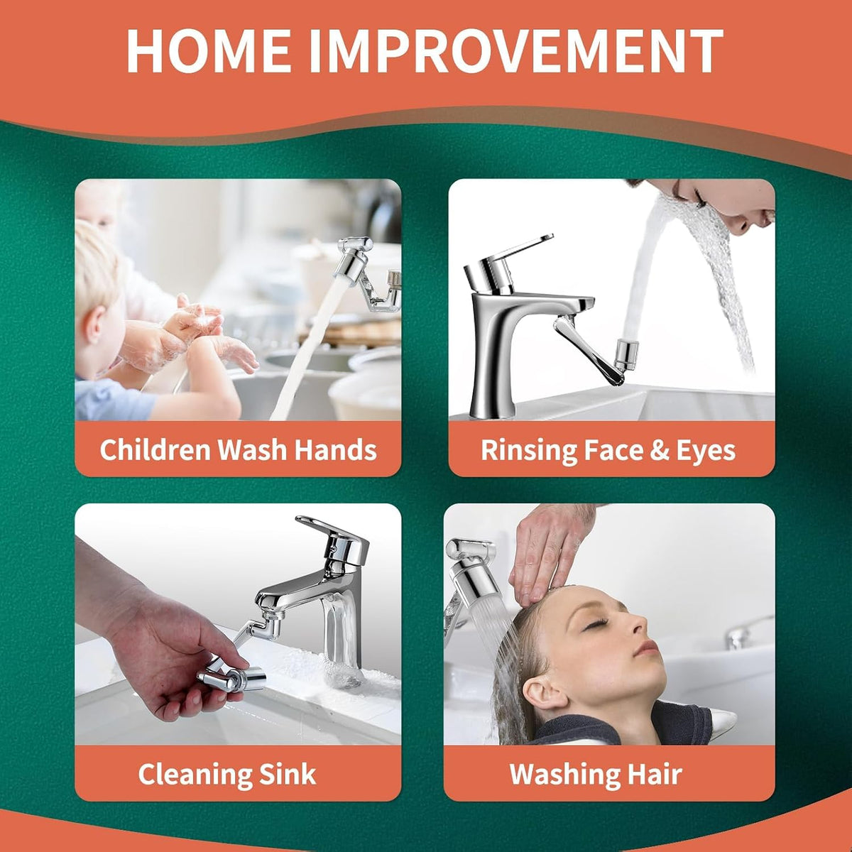 1080° Rotating Faucet Extender for Kitchen & Bathroom