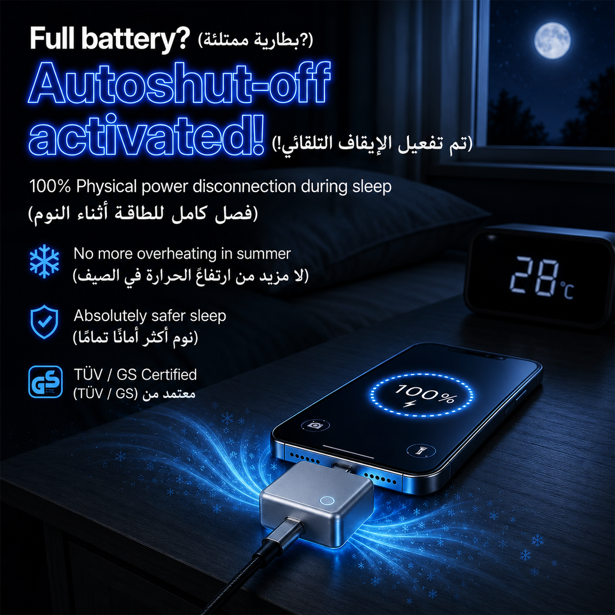 🤖⚡ AI Auto-Eject 140W Fast Charger Adapter – Smart Charging Made Easy