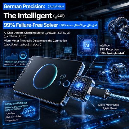 🤖⚡ AI Auto-Eject 140W Fast Charger Adapter – Smart Charging Made Easy