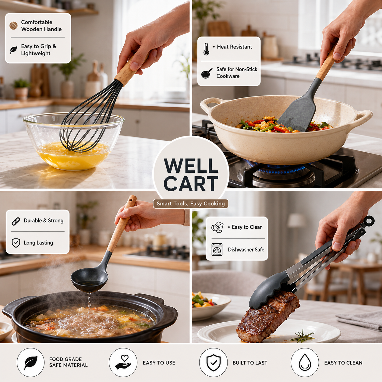 WELL CART Premium Kitchen Utensil Set ⭐