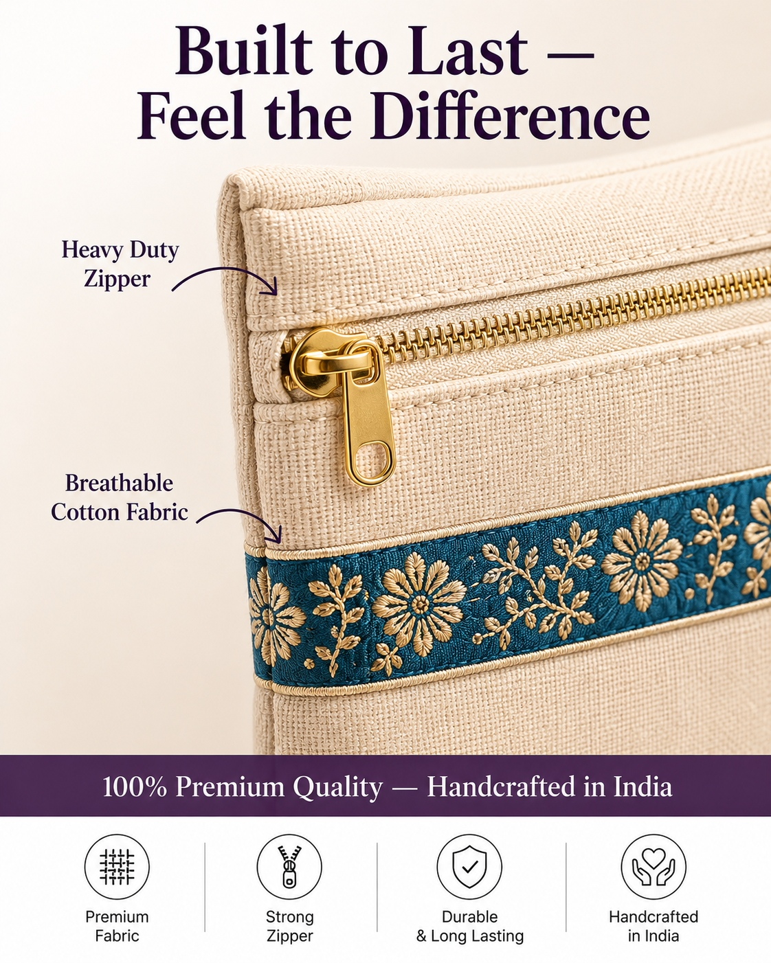 Premium Cotton Saree Covers with Zip