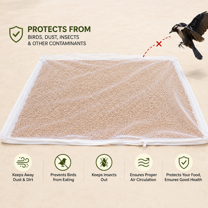 Premium Cotton Food Drying Cloth with Protective Mesh Net