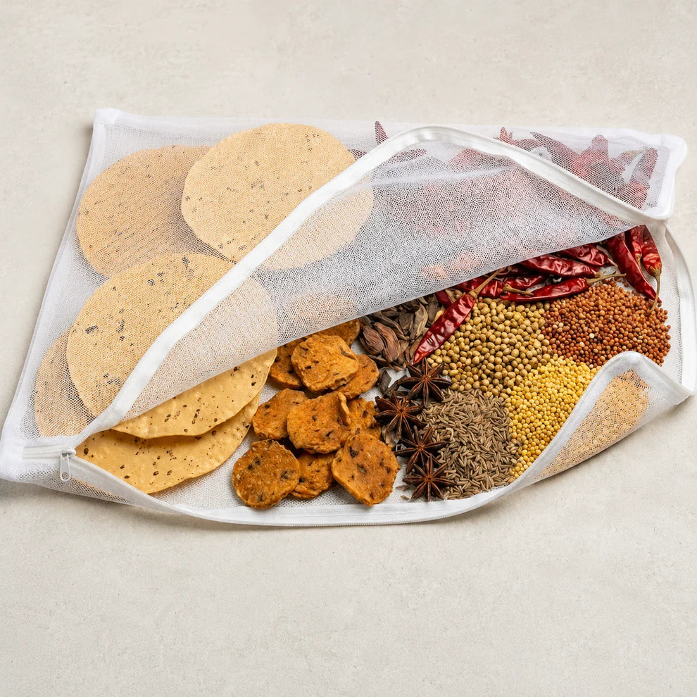 Premium Cotton Food Drying Cloth with Protective Mesh Net