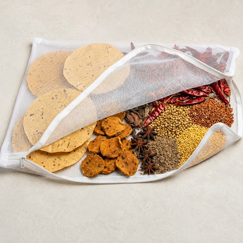 Premium Cotton Food Drying Cloth with Protective Mesh Net